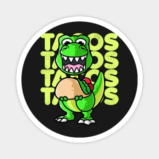 Dinosaur Tyrannosaurus Taco Kawaii Neko Anime Mexican food design Magnet